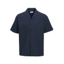 JACK & JONES PLUS Global waffle resort kortærmet skjorte - Navy Blazer