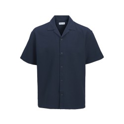 JACK & JONES PLUS Global waffle resort kortærmet skjorte - Navy Blazer