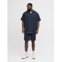 JACK & JONES PLUS Global waffle resort kortærmet skjorte - Navy Blazer