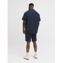 JACK & JONES PLUS Global waffle resort kortærmet skjorte - Navy Blazer