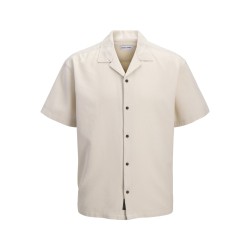 JACK & JONES Global waffle resort kortærmet skjorte - Moonbeam