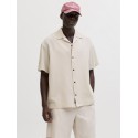 JACK & JONES Global waffle resort kortærmet skjorte - Moonbeam