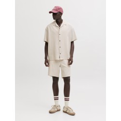 JACK & JONES Global waffle resort kortærmet skjorte - Moonbeam