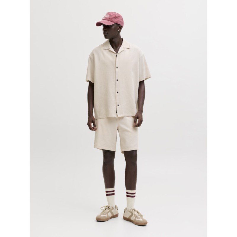 JACK & JONES Global waffle resort kortærmet skjorte - Moonbeam