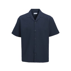 JACK & JONES Global waffle resort kortærmet skjorte - Navy Blazer
