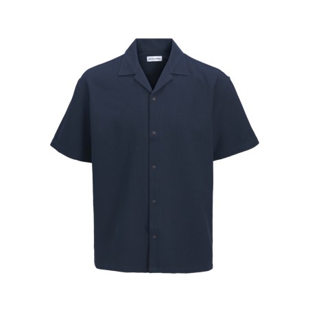 JACK & JONES Global waffle resort kortærmet skjorte - Navy Blazer