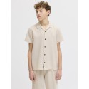 JACK & JONES JUNIOR Global waffle resort kortærmet skjorte - Moonbeam