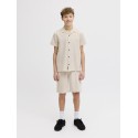 JACK & JONES JUNIOR Global waffle resort kortærmet skjorte - Moonbeam