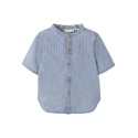 NAME IT MINI Hans stribede denim kortærmet skjorte - Light Blue Denim
