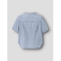 NAME IT MINI Hans stribede denim kortærmet skjorte - Light Blue Denim