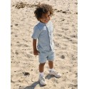 NAME IT MINI Hans stribede denim kortærmet skjorte - Light Blue Denim
