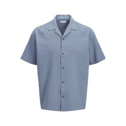 JACK & JONES Global waffle resort kortærmet skjorte - Blue Mirage