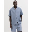 JACK & JONES Global waffle resort kortærmet skjorte - Blue Mirage