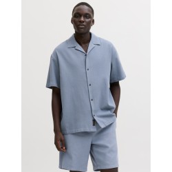 JACK & JONES Global waffle resort kortærmet skjorte - Blue Mirage