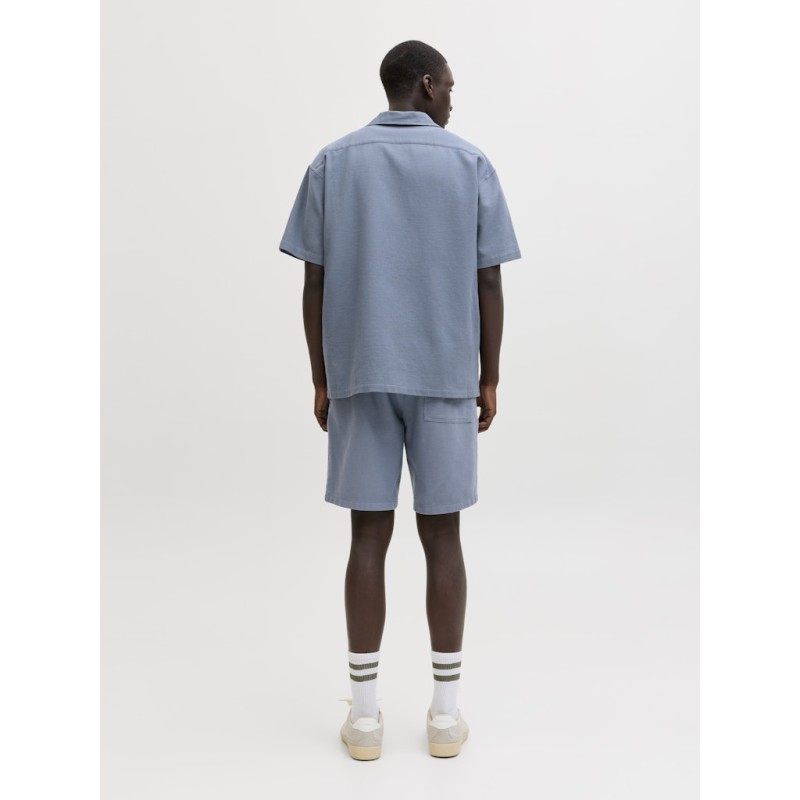 JACK & JONES Global waffle resort kortærmet skjorte - Blue Mirage