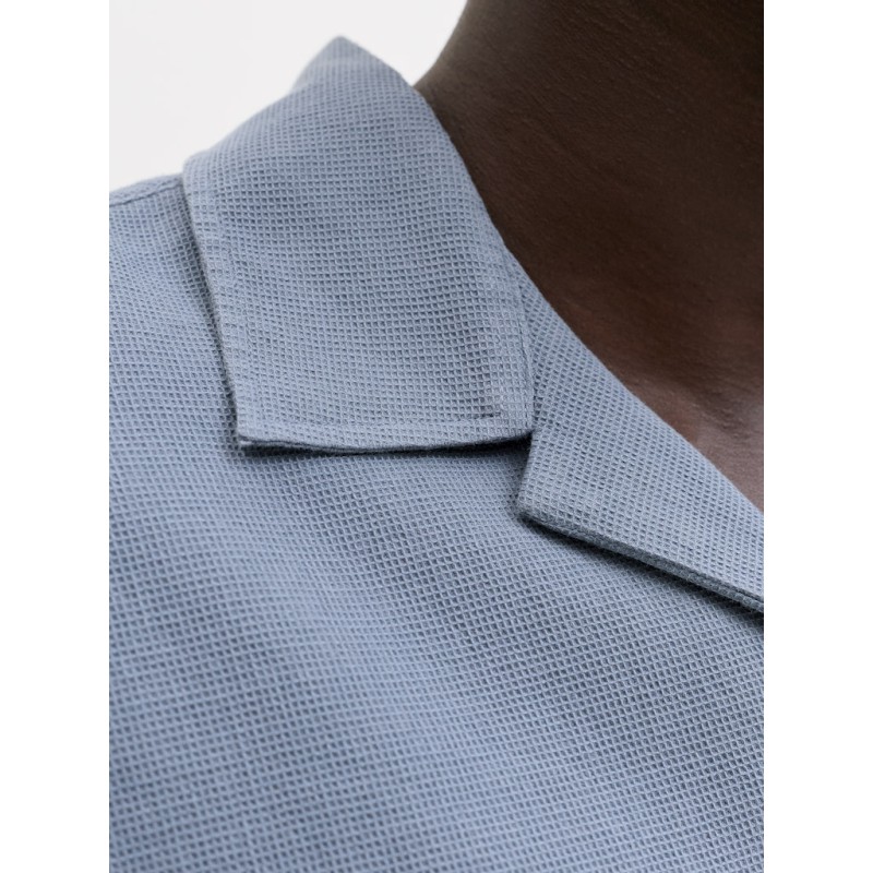 JACK & JONES Global waffle resort kortærmet skjorte - Blue Mirage