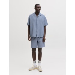 JACK & JONES Global waffle resort kortærmet skjorte - Blue Mirage