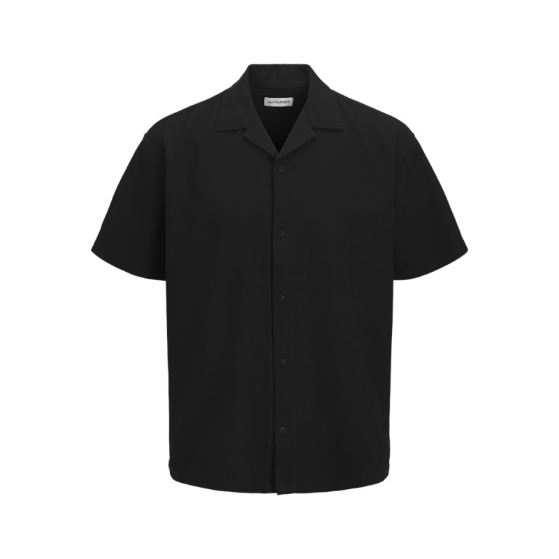 JACK & JONES Global waffle resort kortærmet skjorte - Black