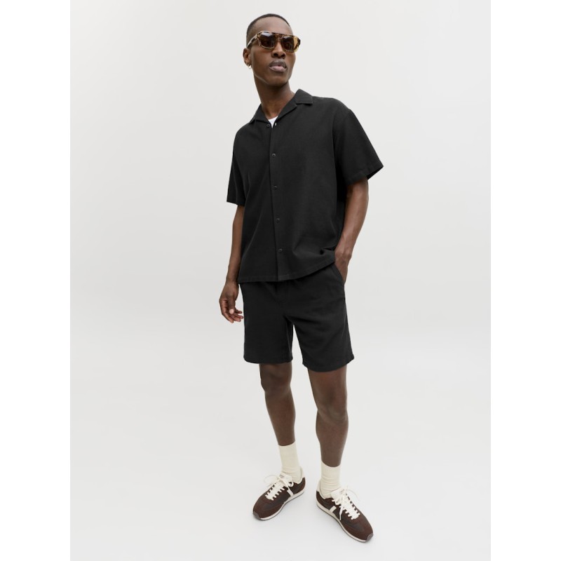 JACK & JONES Jaiden waffle resort shorts - Black