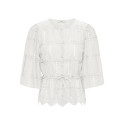 JDY Jojo 3/4 Broderi Anglaise Skjorte - Cloud Dancer