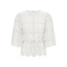 JDY Jojo 3/4 Broderi Anglaise Skjorte - Cloud Dancer