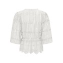 JDY Jojo 3/4 Broderi Anglaise Skjorte - Cloud Dancer