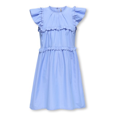 KIDS ONLY Clare kortærmet flæse kjole - Cornflower Blue