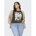 ONLY CARMAKOMA Esma kortærmet jeans fit t-shirt - Chocolate Martini