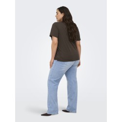 ONLY CARMAKOMA Esma kortærmet jeans fit t-shirt - Chocolate Martini