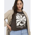 ONLY CARMAKOMA Esma kortærmet jeans fit t-shirt - Chocolate Martini
