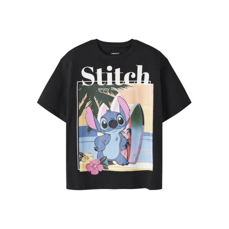 NAME IT Kids Aftina Stitch kortærmet t-shirt - Sort
