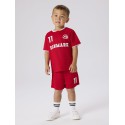 NAME IT MINI Unisex Hi team shorts sæt - True Red