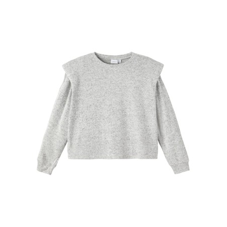 NAME IT Kids Niline langærmet strik bluse - Light Grey Melange