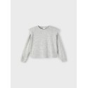 NAME IT Kids Niline langærmet strik bluse - Light Grey Melange
