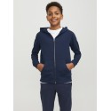 Jack & Jones Junior Hoodie Navy Med Lynlås | Stort Udvalg til Drenge