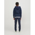 Jack & Jones Junior Hoodie Navy Med Lynlås | Stort Udvalg til Drenge