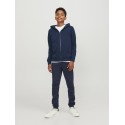 Jack & Jones Junior Hoodie Navy Med Lynlås | Stort Udvalg til Drenge