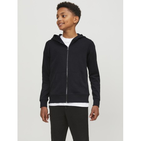JACK & JONES Junior Zip Hoodie - Sort