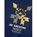 NAME IT Kids Karaffel Kortærmet Loose Fit Top - Blueprint