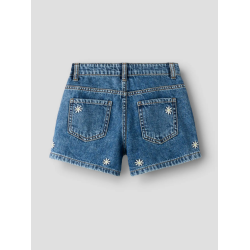 NAME IT KIDS Bella Denim Shorts - Medium Blue Denim / Daisy