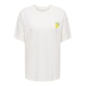 ONLY Elle kortærmet printed t-shirt - Cloud Dancer Lemoncello