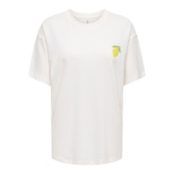 ONLY Elle kortærmet printed t-shirt - Cloud Dancer Lemoncello