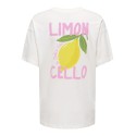ONLY Elle kortærmet printed t-shirt - Cloud Dancer Lemoncello