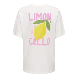 ONLY Elle kortærmet printed t-shirt - Cloud Dancer Lemoncello