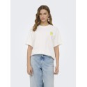 ONLY Elle kortærmet printed t-shirt - Cloud Dancer Lemoncello