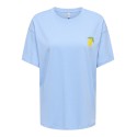 ONLY Elle kortærmet printed t-shirt - Placid Blue Lemoncello
