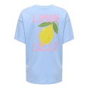 ONLY Elle kortærmet printed t-shirt - Placid Blue Lemoncello
