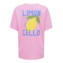 ONLY Elle kortærmet printed t-shirt - Prism Pink Lemoncello