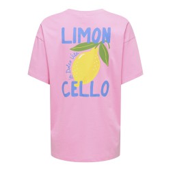 ONLY Elle kortærmet printed t-shirt - Prism Pink Lemoncello
