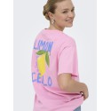 ONLY Elle kortærmet printed t-shirt - Prism Pink Lemoncello